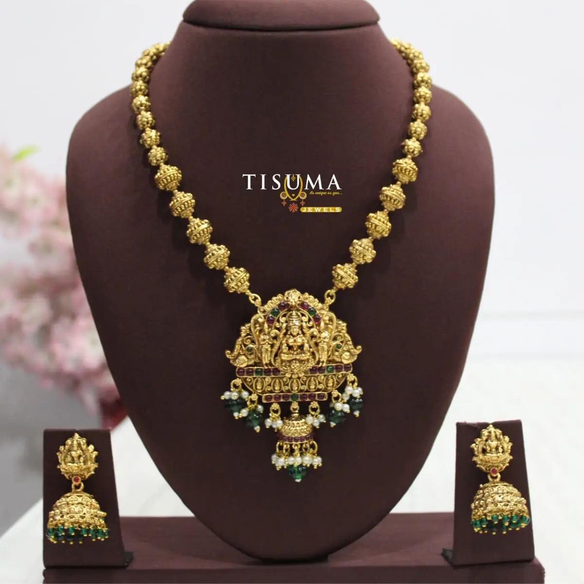 Chettinad Antique Jhumka Beads Haram